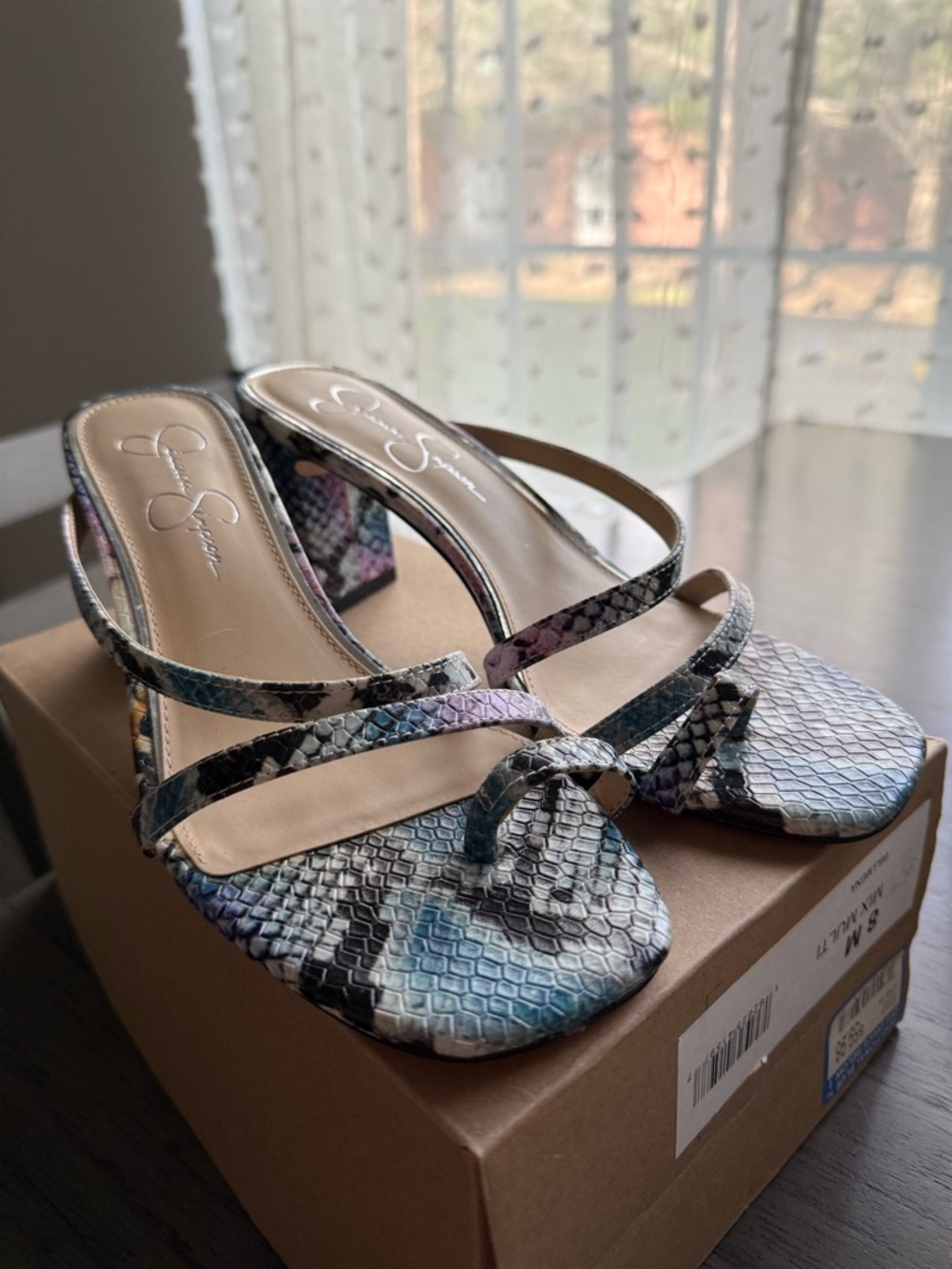 Jessica Simpson Multi-Color Snake-Print Heels